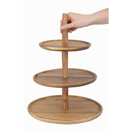 Acacia Wood Etagere 305mm Diameter x 395mm Height | Olympia Frames Series 3
