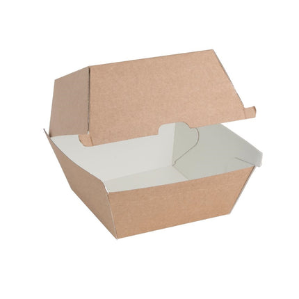 Compostable Kraft Hamburger Boxes Large Square 112mm | Fiesta (150 pcs) 3