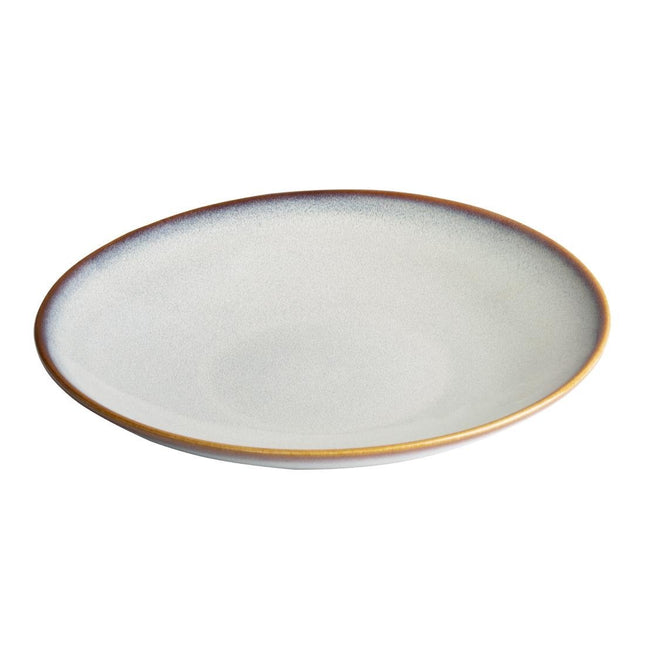 Grey Plain Low Coupe Bowls 260mm | Olympia Drift | Porcelain
