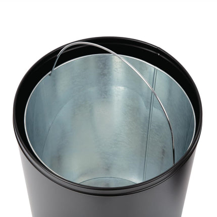 Black Steel Waste Bin with Open Lid | Bolero 3