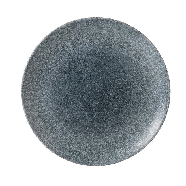 Porcelain Coupe Plate 26cm | Churchill Raku Topaz Blue Evolve | Pack of 12