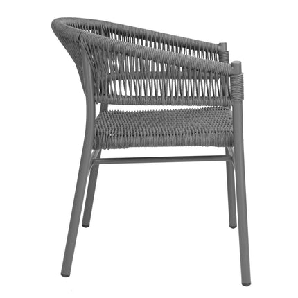 Gray Mix Rope Twist Rattan Chairs | Bolero Florence Series | Set of 2 2
