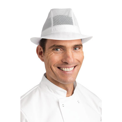 White Trilby Hat M | Lightweight 100% Polyester