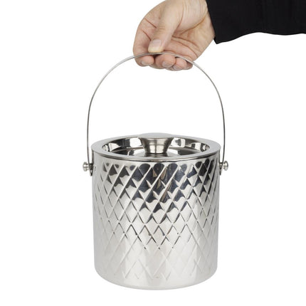 Olympia Geo Double-Walled Stainless Steel Ice Bucket 2L 9