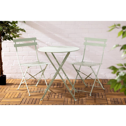 Round Steel Folding Table Light Green 595mm | Bolero 9