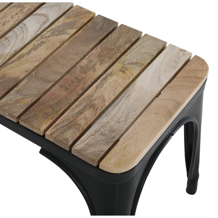 Bolero Bistro Bench with Mango Wood Slats and Black Legs | 850mm | Set of 2 2