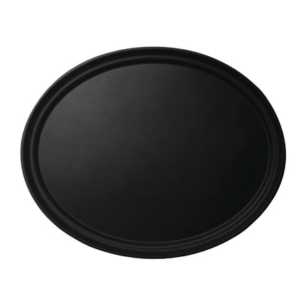 Cambro Camtread Black Oval Anti-Slip Tray 60 x 73 cm