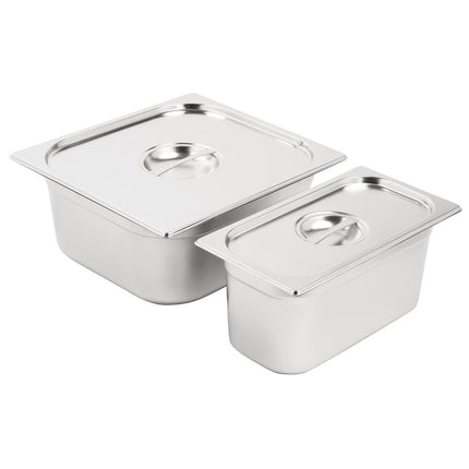 Stainless Steel Gastronorm Container Set 1/3 and 2/3 with Lids | Vogue