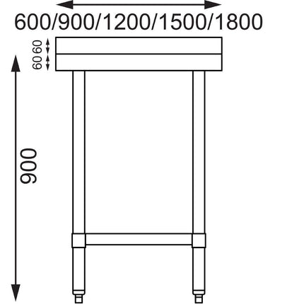 Stainless Steel Worktable with Backsplash | Vogue | 90x60x60 cm 6