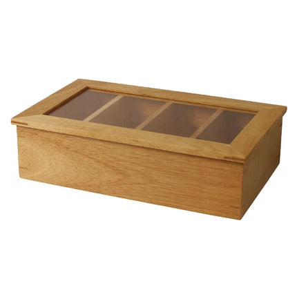 Olympia Light Wood Tea Box with 4 Compartments 3