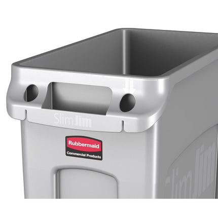 Slim Jim Waste Container with Ventilated Lid | Rubbermaid | 60L Capacity 9
