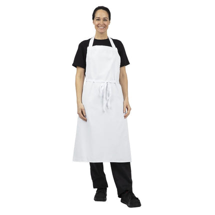 White Polyester-Cotton Bib Apron XL | Whites 9