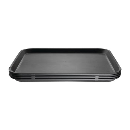 Black Non-Slip Polypropylene Serving Tray 40.5x30.5cm | Olympia Kristallon 6