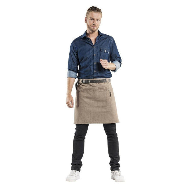 Unisex Denim Apron W70-L50 cm | Chaud Devant Forene | Mud