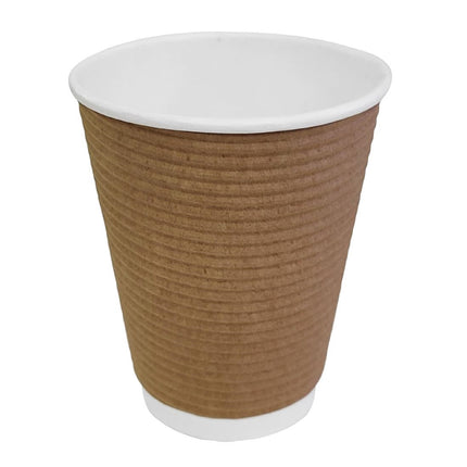 Recyclable Ribbed Wall Coffee Cups 340ml | Fiesta | 500 Pieces 2