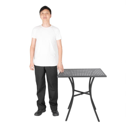 Square Steel Bistro Table Black 70cm | Bolero 6