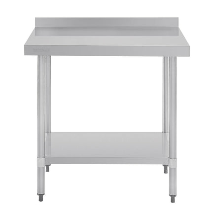 Stainless Steel Worktable with Backsplash 90x90x70cm | Vogue 2