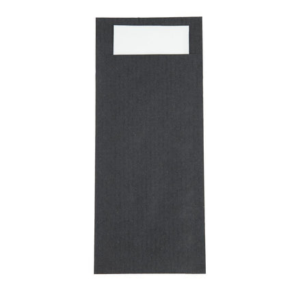 Cutlery Pouch with White Napkin | Europochette Black