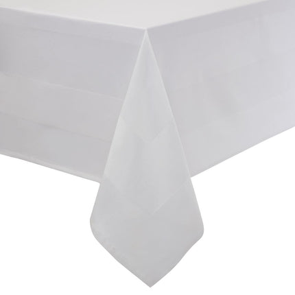 Satin Band White Tablecloth | Egyptian Cotton | 160x160 cm
