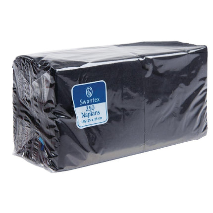 Black Napkins 25x25cm for F980 | Colorfast Quarter-Folded