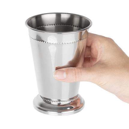 Barware Embossed Stainless Steel Julep Cup 370ml | Olympia 6