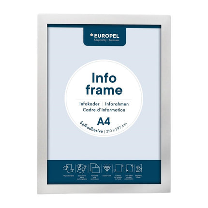 Self-Adhesive Info Frame Set 2 Pieces A4 Silver | Europel