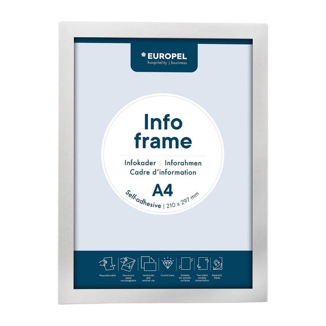 Self-Adhesive Info Frame Set 2 Pieces A4 Silver | Europel
