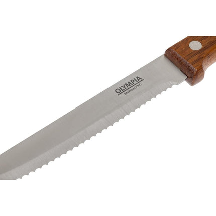 Steak Knives with Rounded Tip Wood Handle 21.5cm | Olympia | Set of 12 5