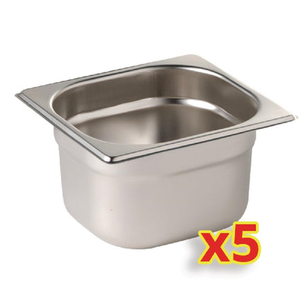 Vogue GN 1/6 Food Pan Set (5 Pieces)