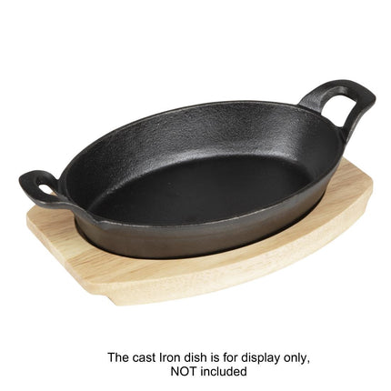Hevea Wood Oval Plate Base 260x165mm for Cast Iron | Olympia 6