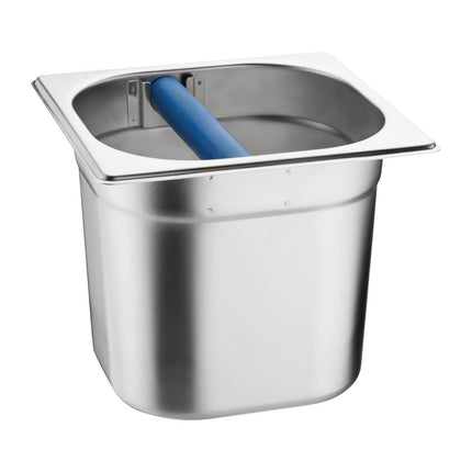GN 1/6 Stainless Steel Knock-Out Container with Fixed PVC Bar 2