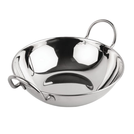 Stainless Steel Balti Serving Dish with Handles 23cm | Olympia 3