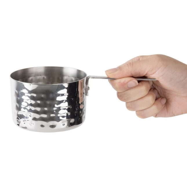 Mini Hammered Steel Table Presentation Saucepan 90mm | Olympia 2