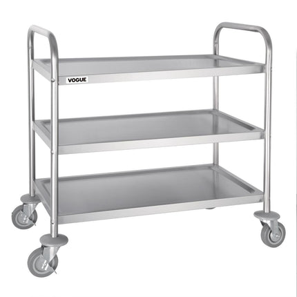 Stainless Steel 3-Tier Serving Trolley Medium | Vogue