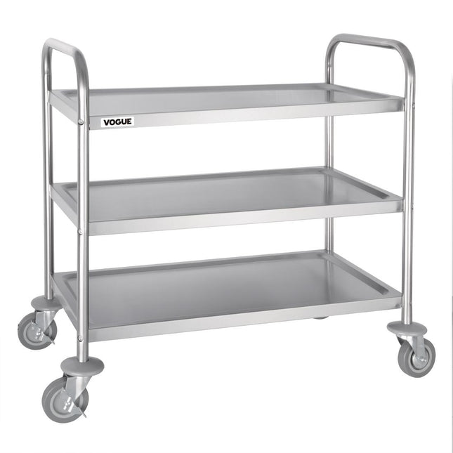 Stainless Steel 3-Tier Serving Trolley Medium | Vogue
