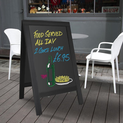 Double-Sided A-Frame Sidewalk Sign Board | Olympia | Black Wooden Frame | 700x1200 mm 6