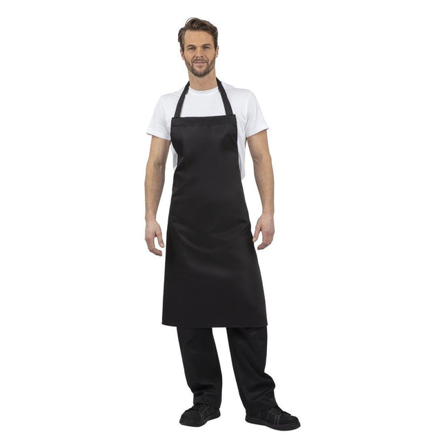 Extra Wide Black Poly-Cotton Halter Apron XL | Whites 2