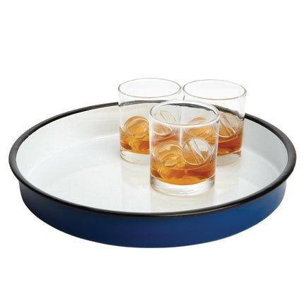 Round Enamel Steel Serving Tray 32cm | Olympia 8