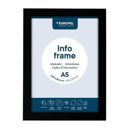 Self-Adhesive Info Frame Set 2 Pieces A5 Black | Europel