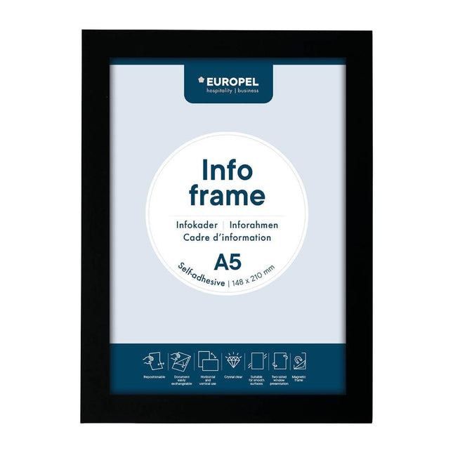 Self-Adhesive Info Frame Set 2 Pieces A5 Black | Europel