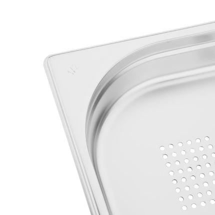Vogue Perforated Stainless Steel GN 1/2 Pan 40mm 3