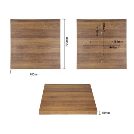 Square Tabletop Rustic Oak 70cm | Bolero 4