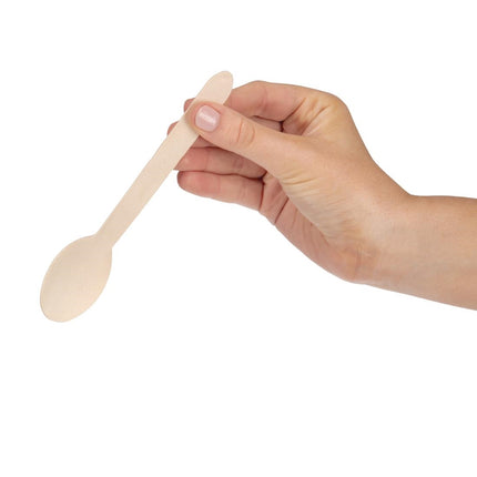 Compostable Biodegradable Wooden Dessert Spoons 16.6cm | Fiesta 3