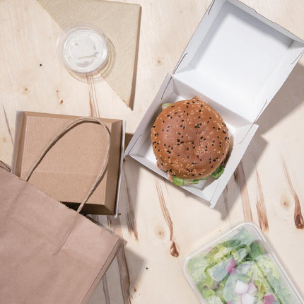 Compostable Hamburger Boxes Kraft Small | Fiesta 6