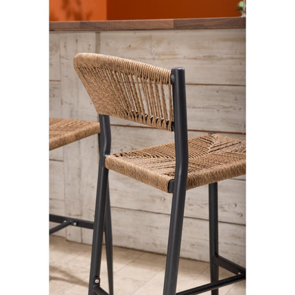 PE Woven Rattan Outdoor Bar Stools Natural | Bolero Eden | 2 Pieces 8