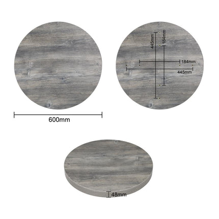 Round Melamine Tabletop with Ash Wood Effect 60cm | Bolero 6