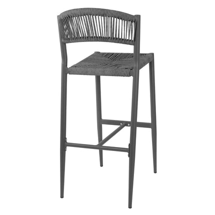 PE Woven Rattan Outdoor Bar Stools Anthracite | Bolero Eden | 2 Pieces 3