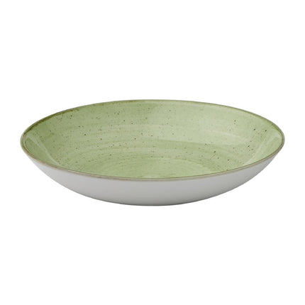 Stonecast Sage Green Hand-Painted Coupe Bowl 248mm | Churchill 2