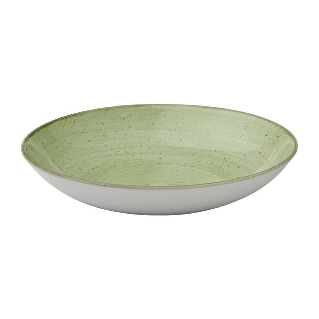 Stonecast Sage Green Hand-Painted Coupe Bowl 248mm | Churchill 2