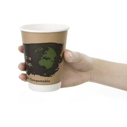 Compostable Double Wall Coffee Cups | Fiesta | 35.5cl 10